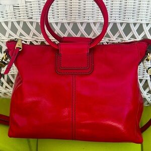 HOBO Italian Leather Satchel Bag Red